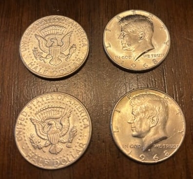 Lot of 80 – 1968-D Kennedy Half Dollars (40% Silver • Estate Tubes) (1 of 2)