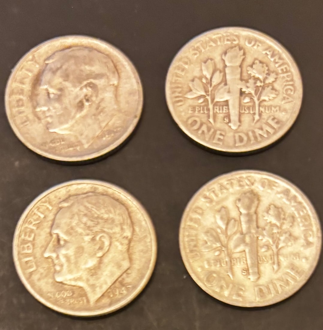 Roll of 40 Silver Roosevelt Dimes – All 1947-S (1 of 2)