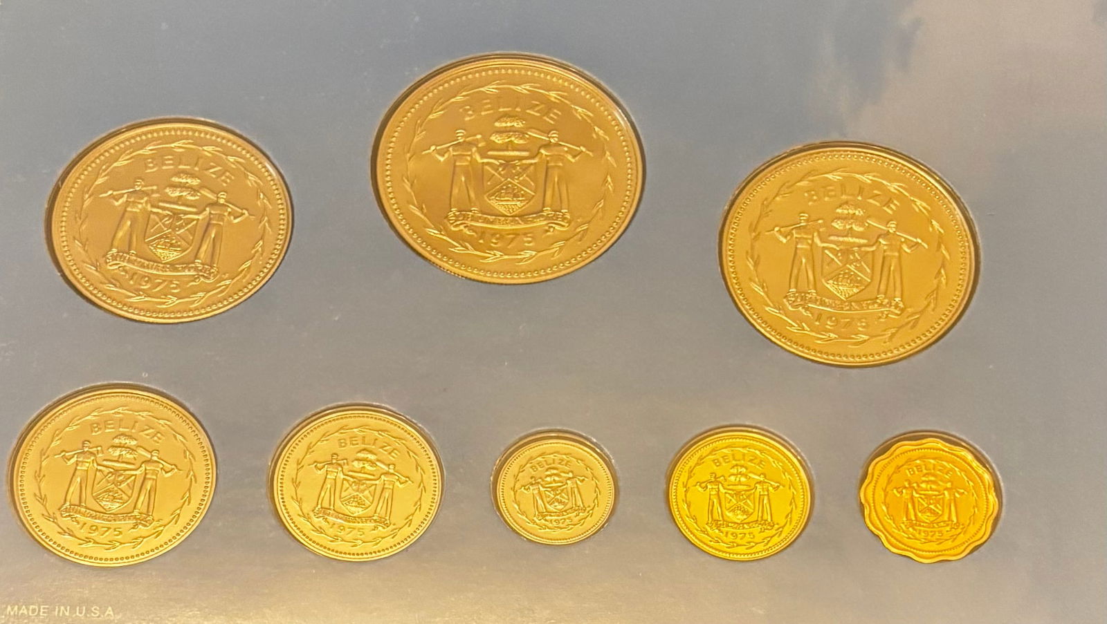 1975 Belize Brilliant Uncirculated Specimen Set – Franklin Mint – Original Portfolio (1 of 3)