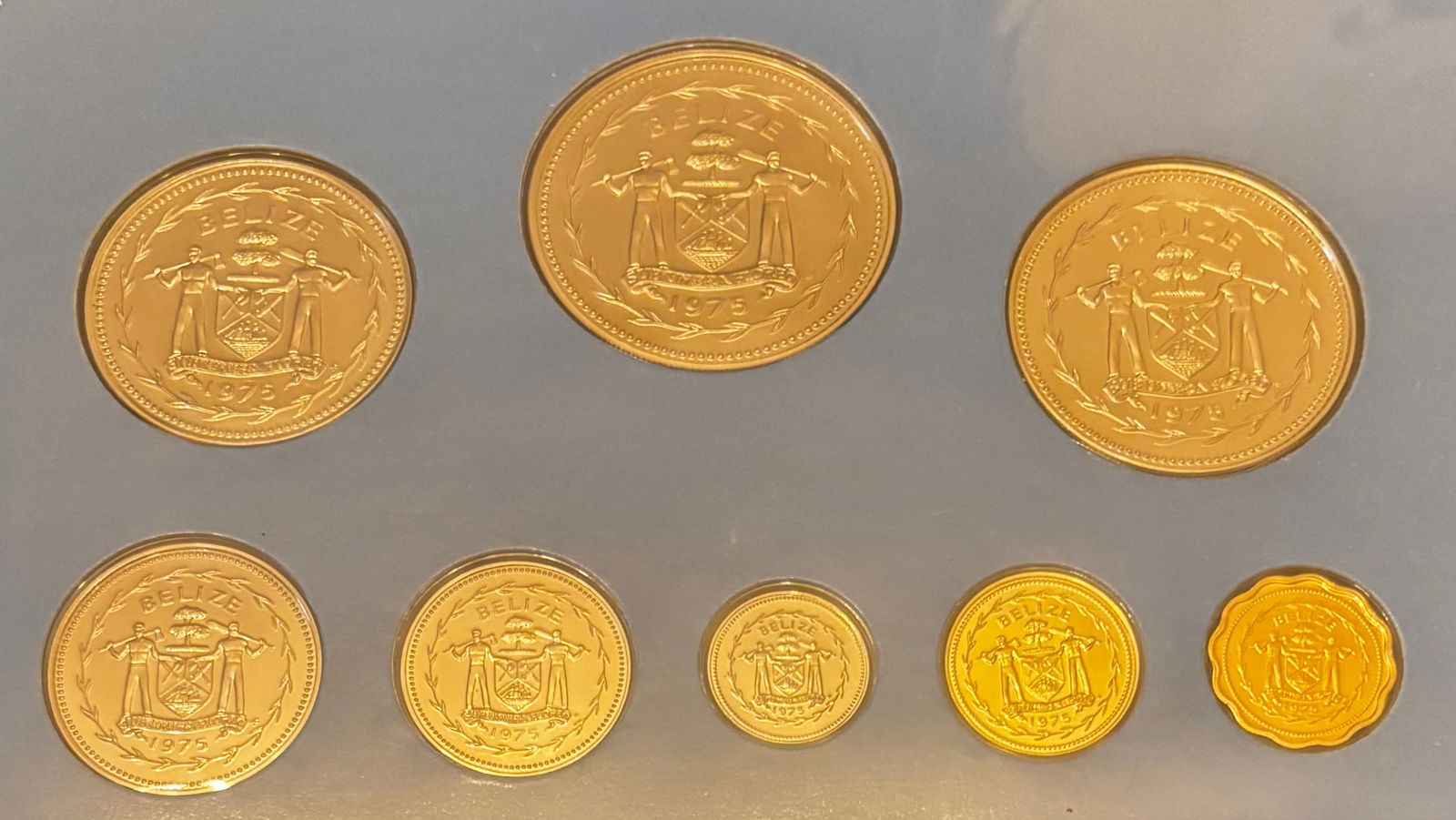 1975 Belize Brilliant Uncirculated Specimen Set – Franklin Mint – Complete in Original Portfolio (1 of 3)