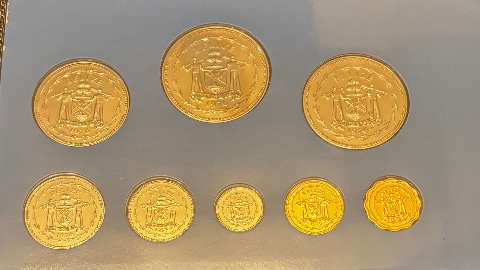 1976 Belize Brilliant Uncirculated Specimen Set – Franklin Mint – Original Portfolio (1 of 3)