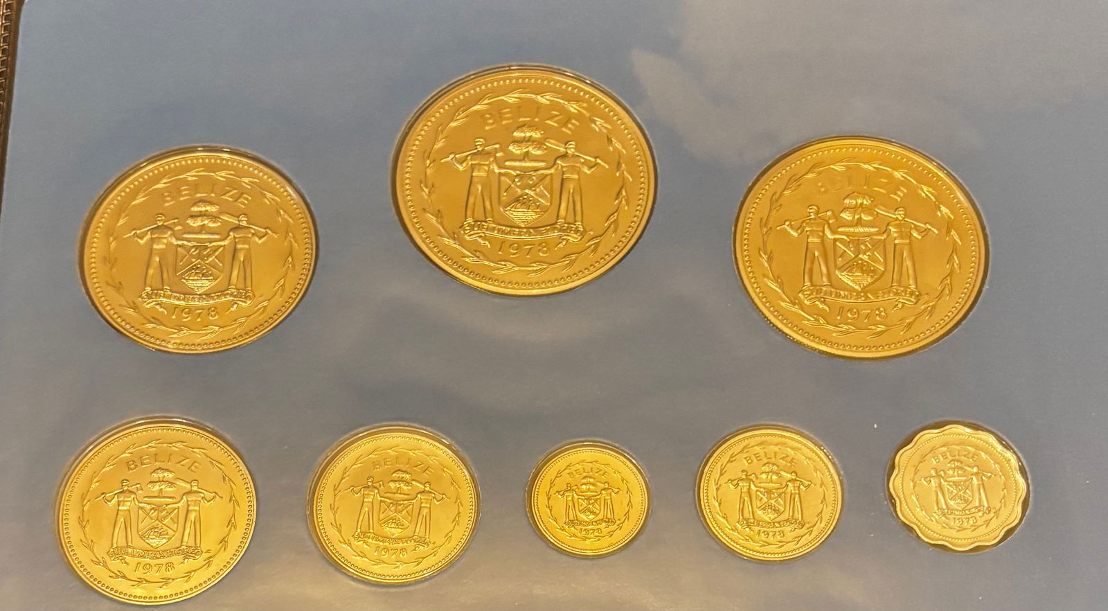 1978 Belize Brilliant Uncirculated Specimen Set – Franklin Mint – Original Portfolio (1 of 3)