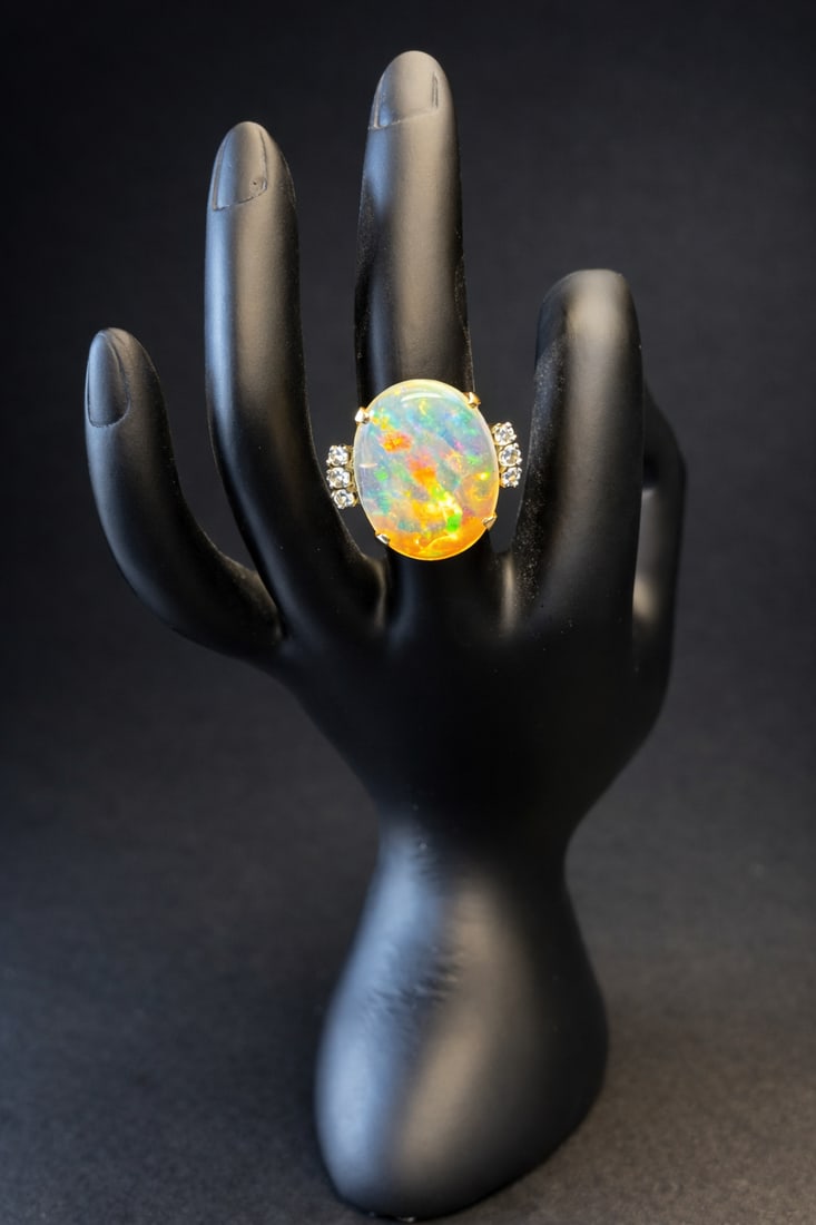 Tiffany & Co. Vintage 14K Gold & Platinum Opal Diamond Ring (1 of 3)