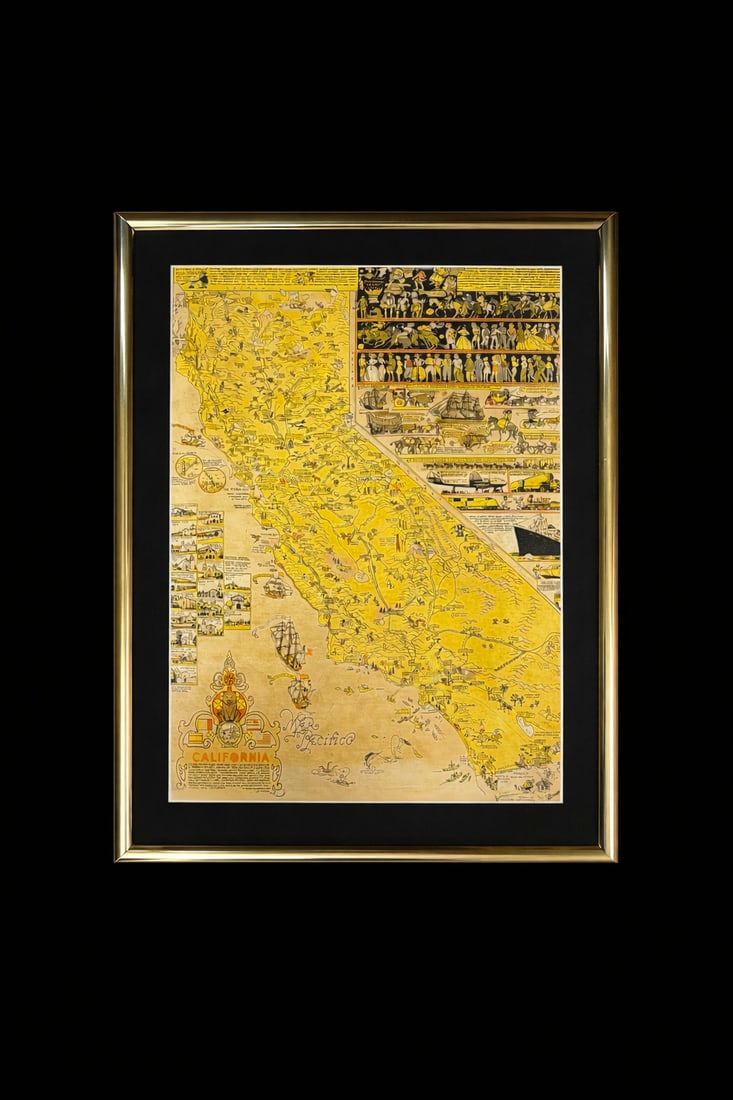 Jo Mora (1887–1947) Illustrated Map of California, c. 1945 (1 of 4)