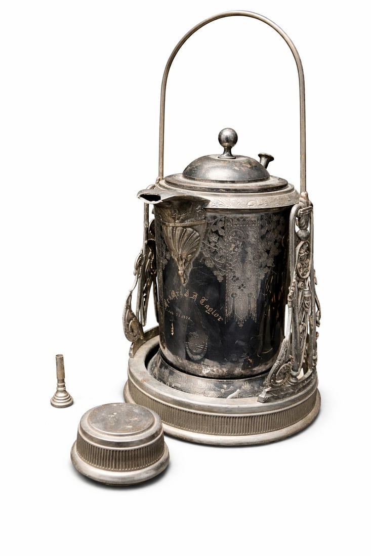 Victorian / Late 19th-Century Silverplate Spirit Kettle on Stand (1 of 7)