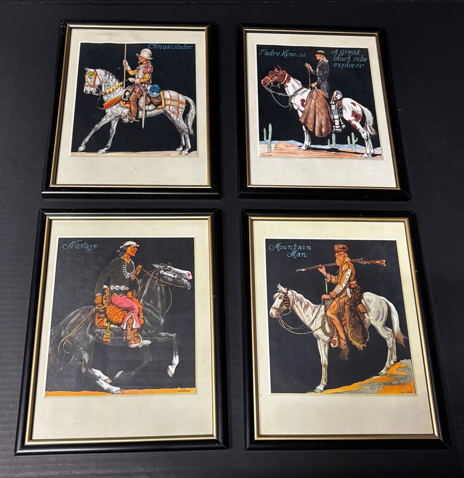SET OF FOUR JO MORA WESTERN PRINTS (1 of 3)