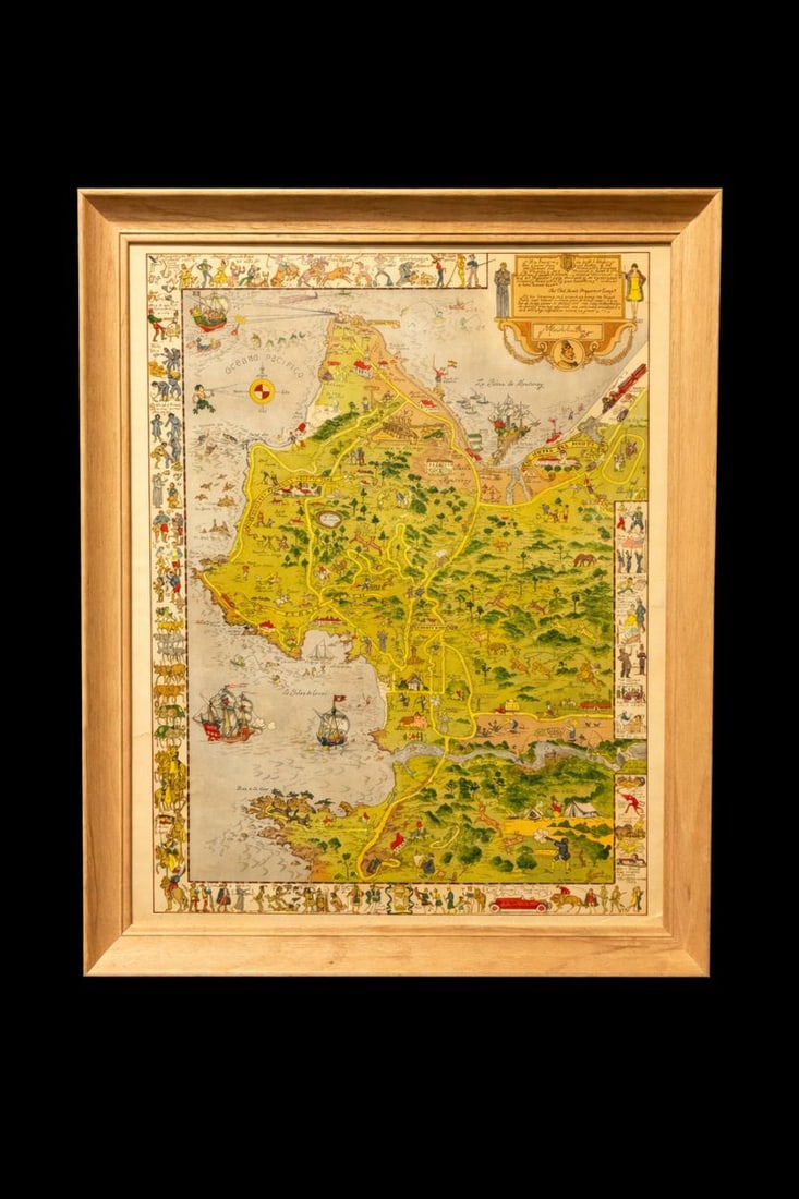 Framed pictorial map print after Jo Mora (1 of 6)