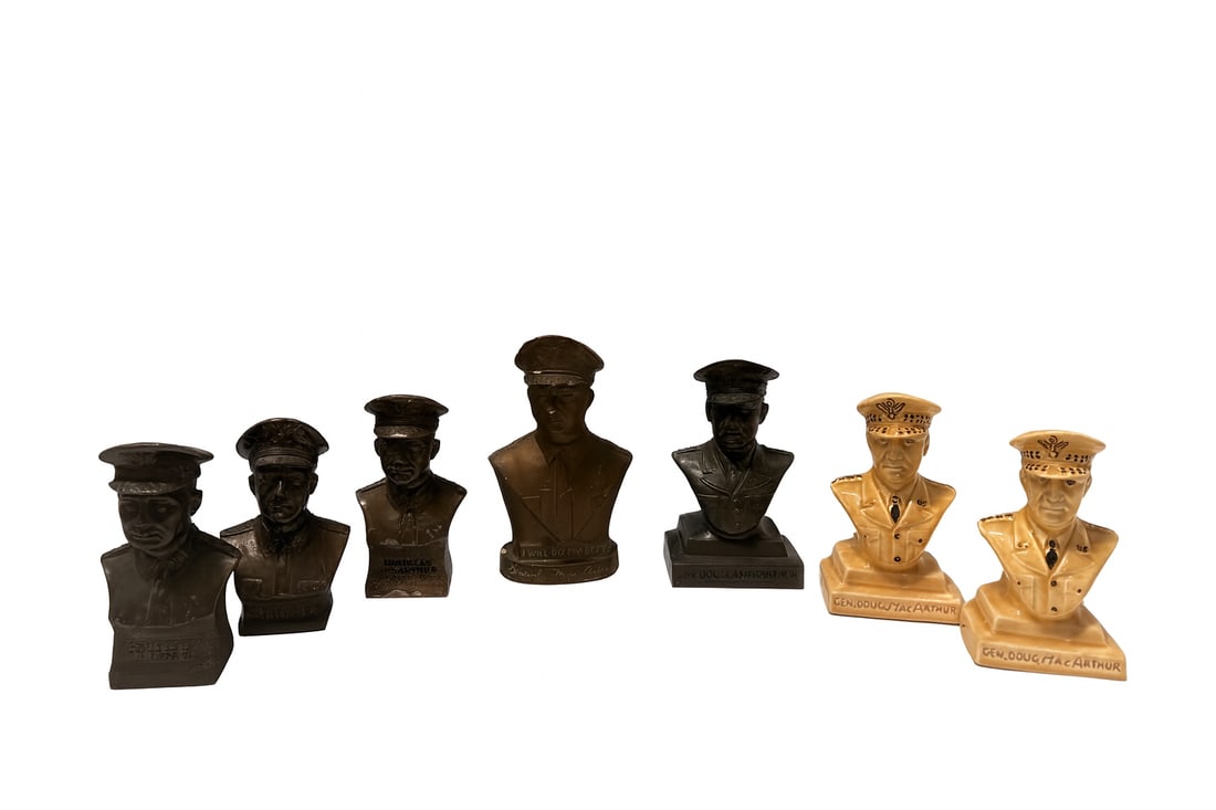 Lot of Six Vintage General Douglas MacArthur Chalkware Bust (1 of 5)