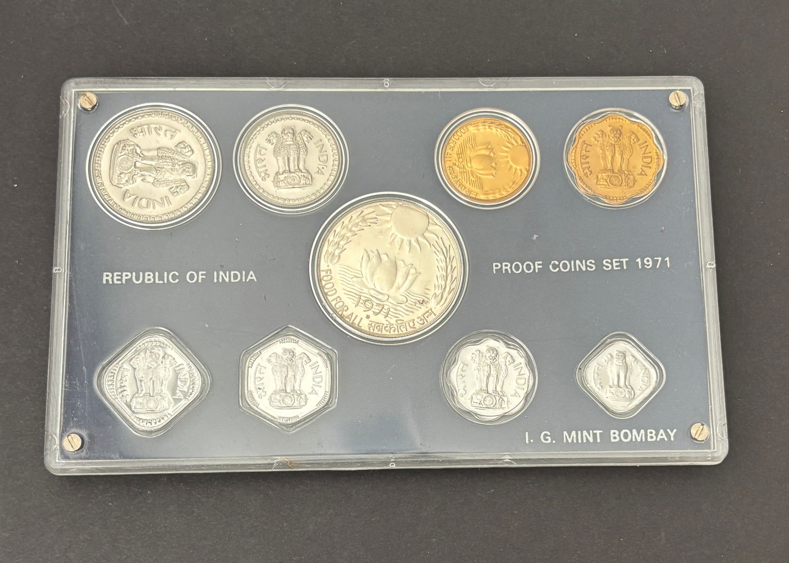 1971 Republic Of India Proof Coin Set I.G. Mint Bombay (1 of 2)