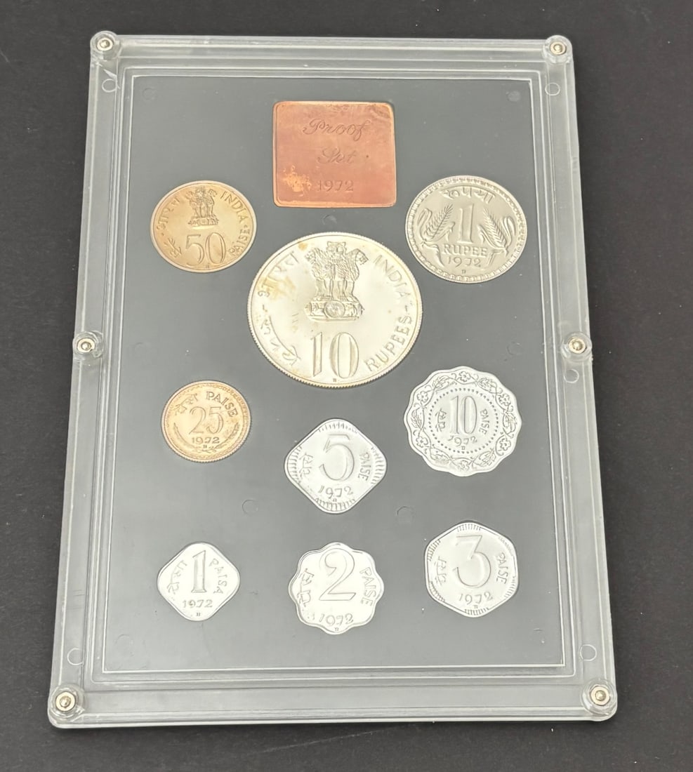1972 India Proof Coin Set Bombay Mint With Case (1 of 2)