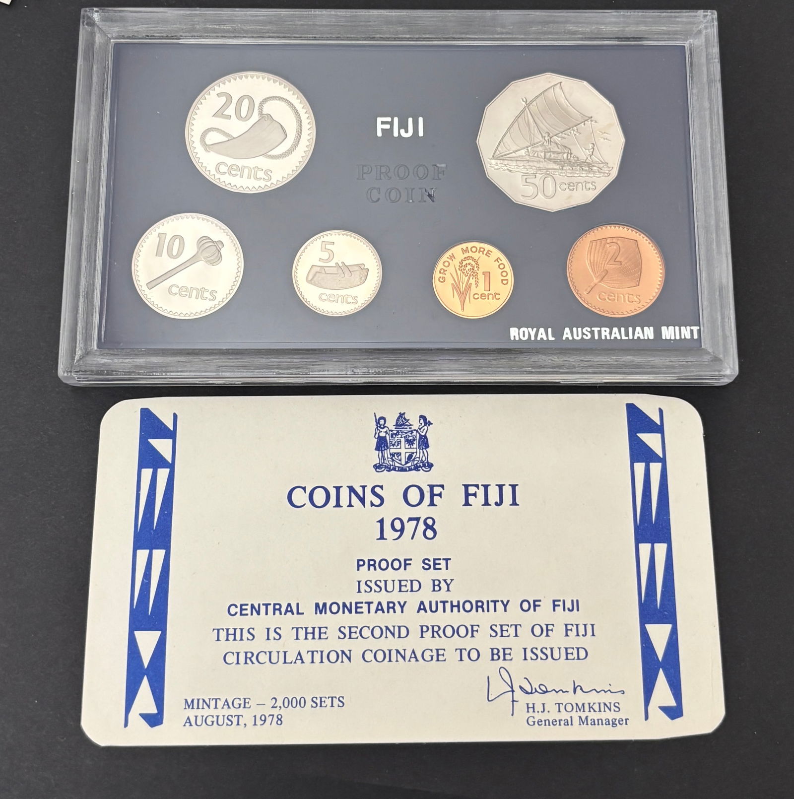 1978 Fiji Proof Coin Set Royal Australian Mint Low Mintage With Certificate (1 of 2)