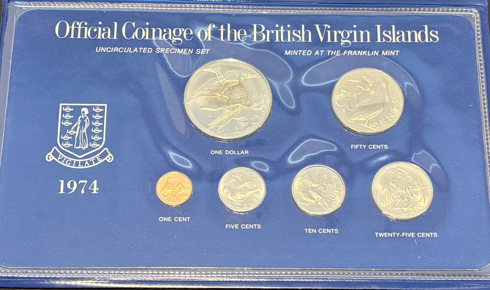 1974 British Virgin Islands Official Coinage Specimen Set Franklin Mint (1 of 2)