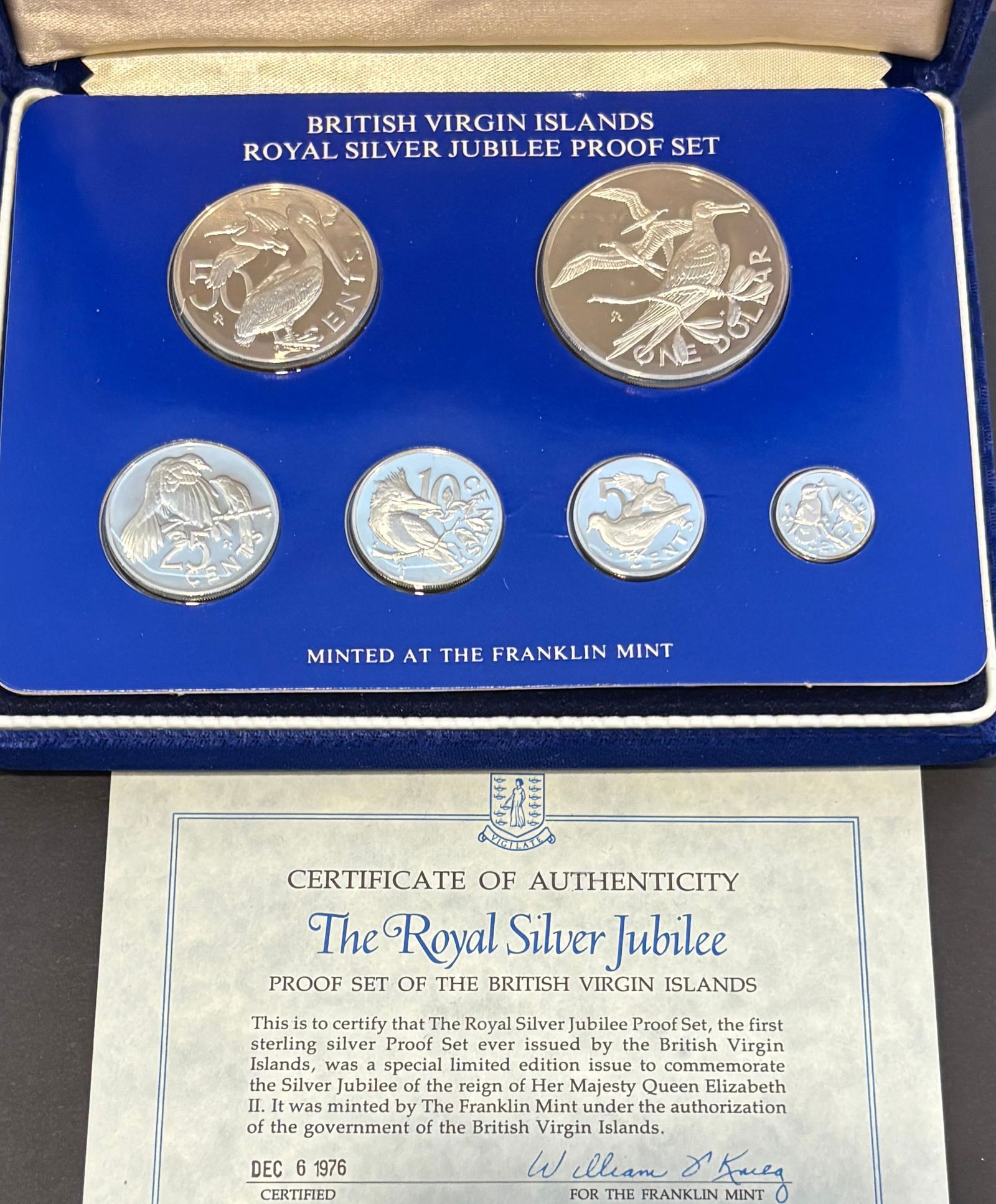 1977 British Virgin Islands Royal Silver Jubilee Sterling Silver Proof Set (1 of 2)
