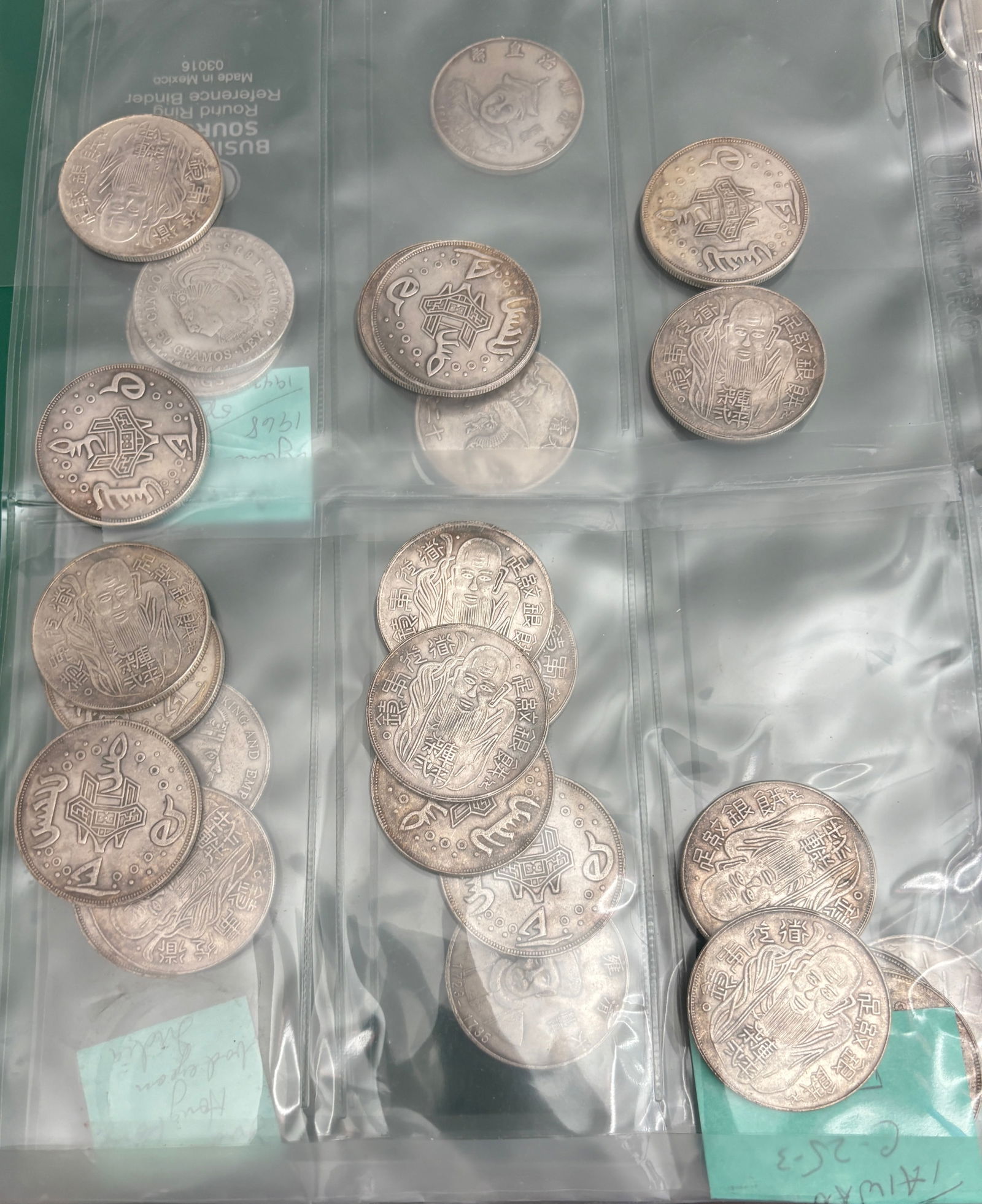 Collection of Chinese Silver Coins and World Crown Size Coins in Binder Album (1 of 7)