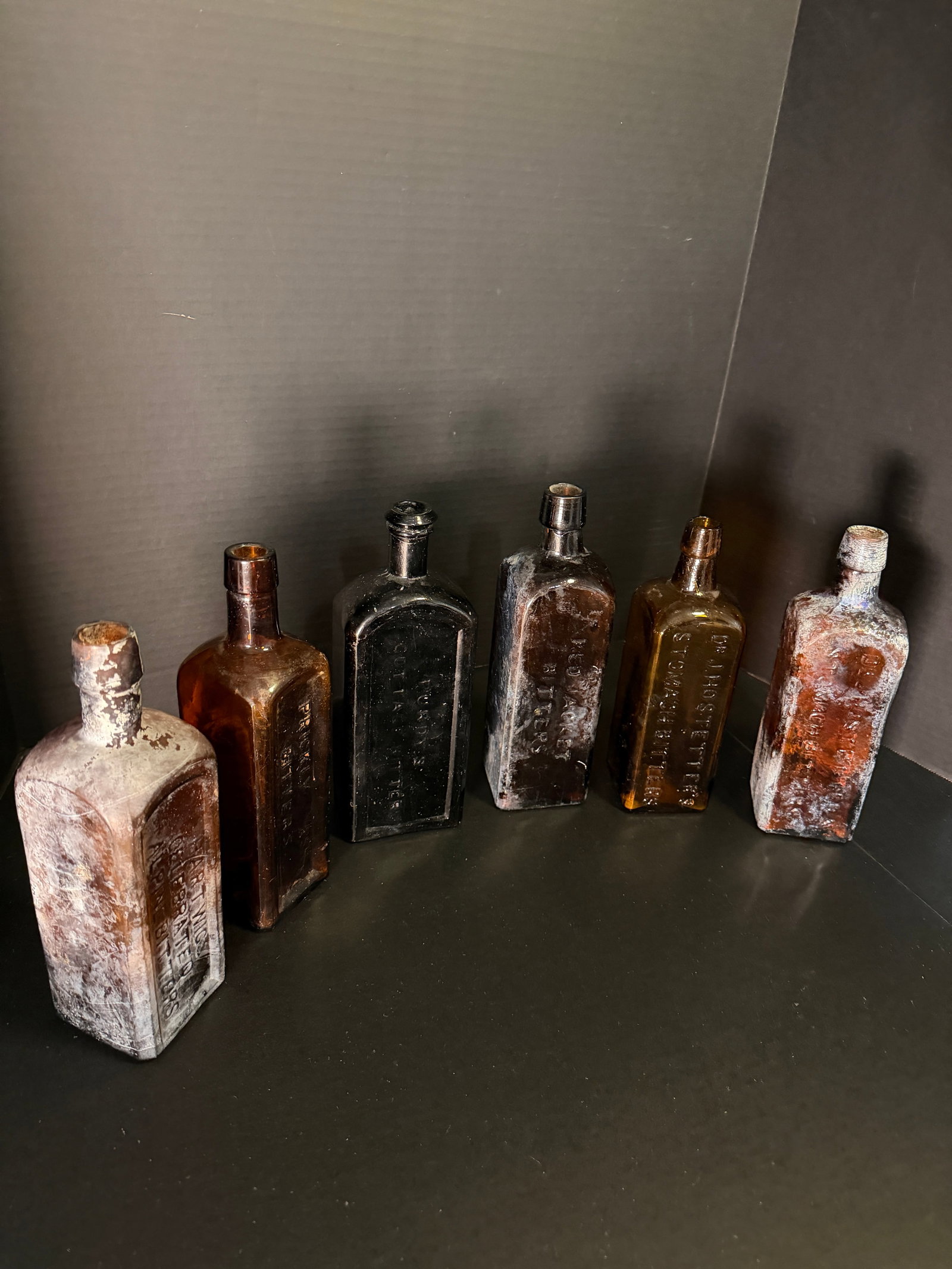 Antique Bitters Bottle Lot (6) Dr. J. Hostetter’s, Hartwig’s Alpine, Red Jacket, Prickly Ash, - 7