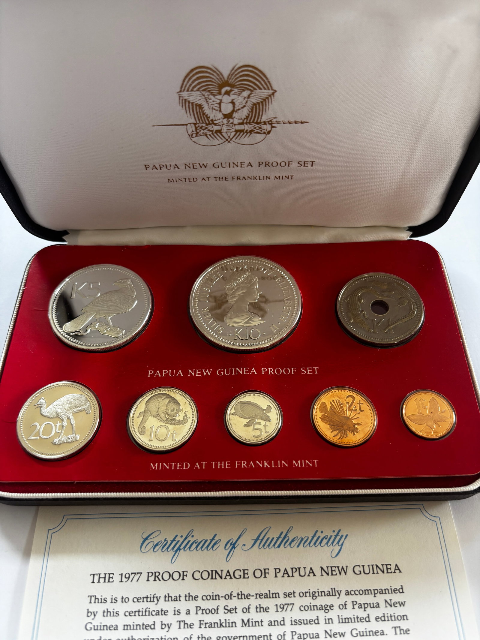 1977 Papua New Guinea Proof Coin Set (1 of 4)