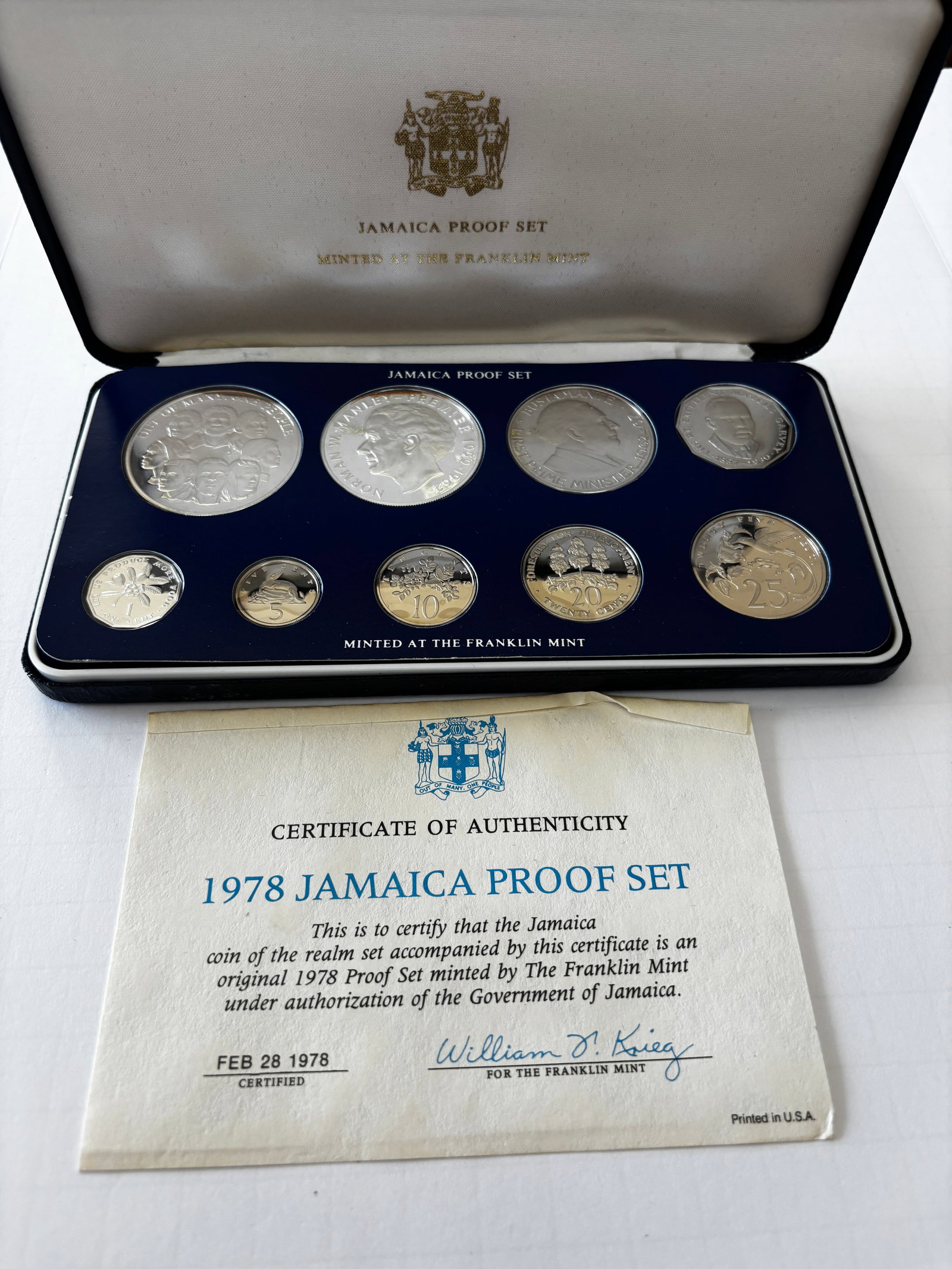 1978 Jamaica Proof Set Franklin Mint (1 of 5)