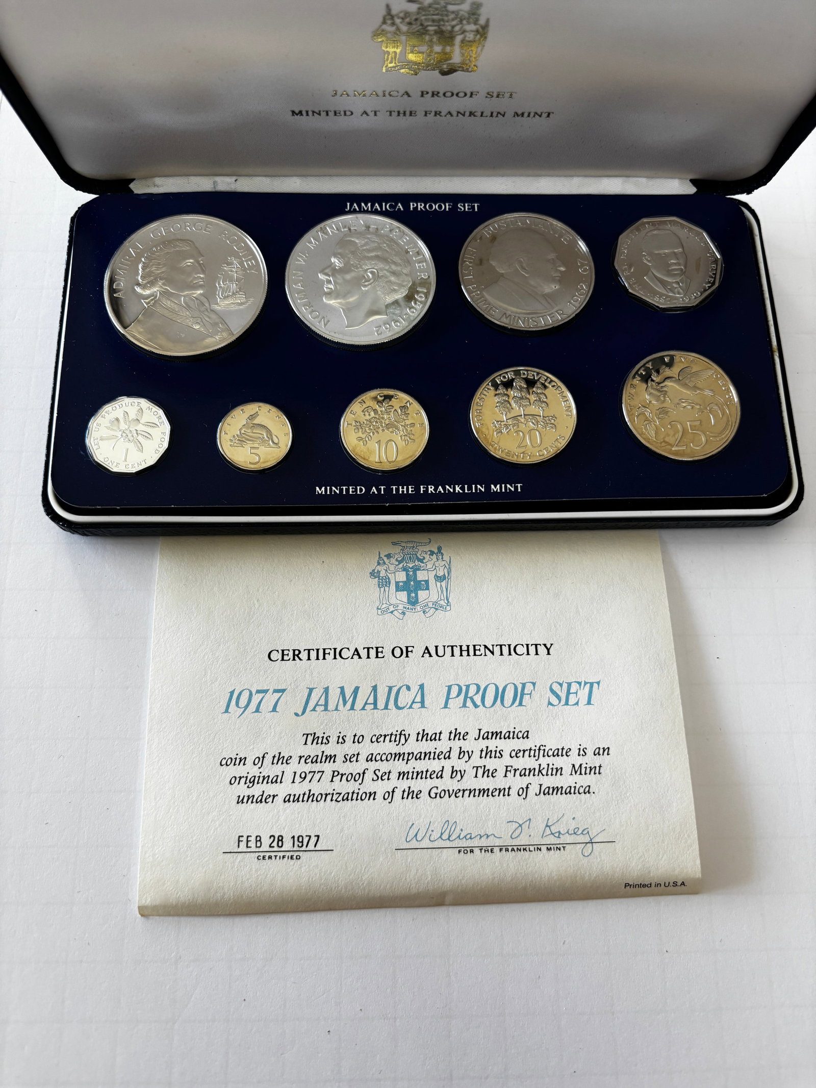 1977 Jamaica Proof Set Franklin Mint (1 of 3)