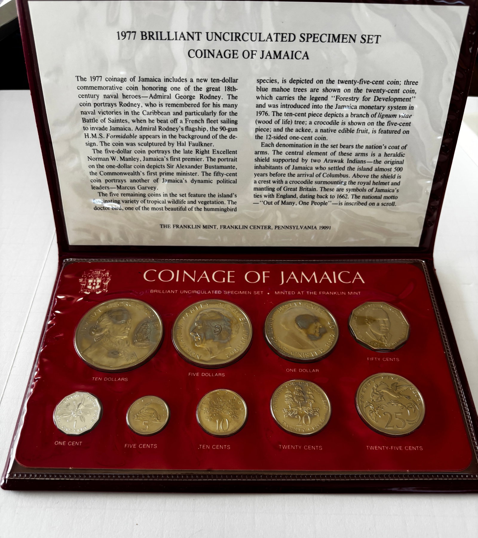 1977 Jamaica Brilliant Uncirculated Coin Set (1 of 4)