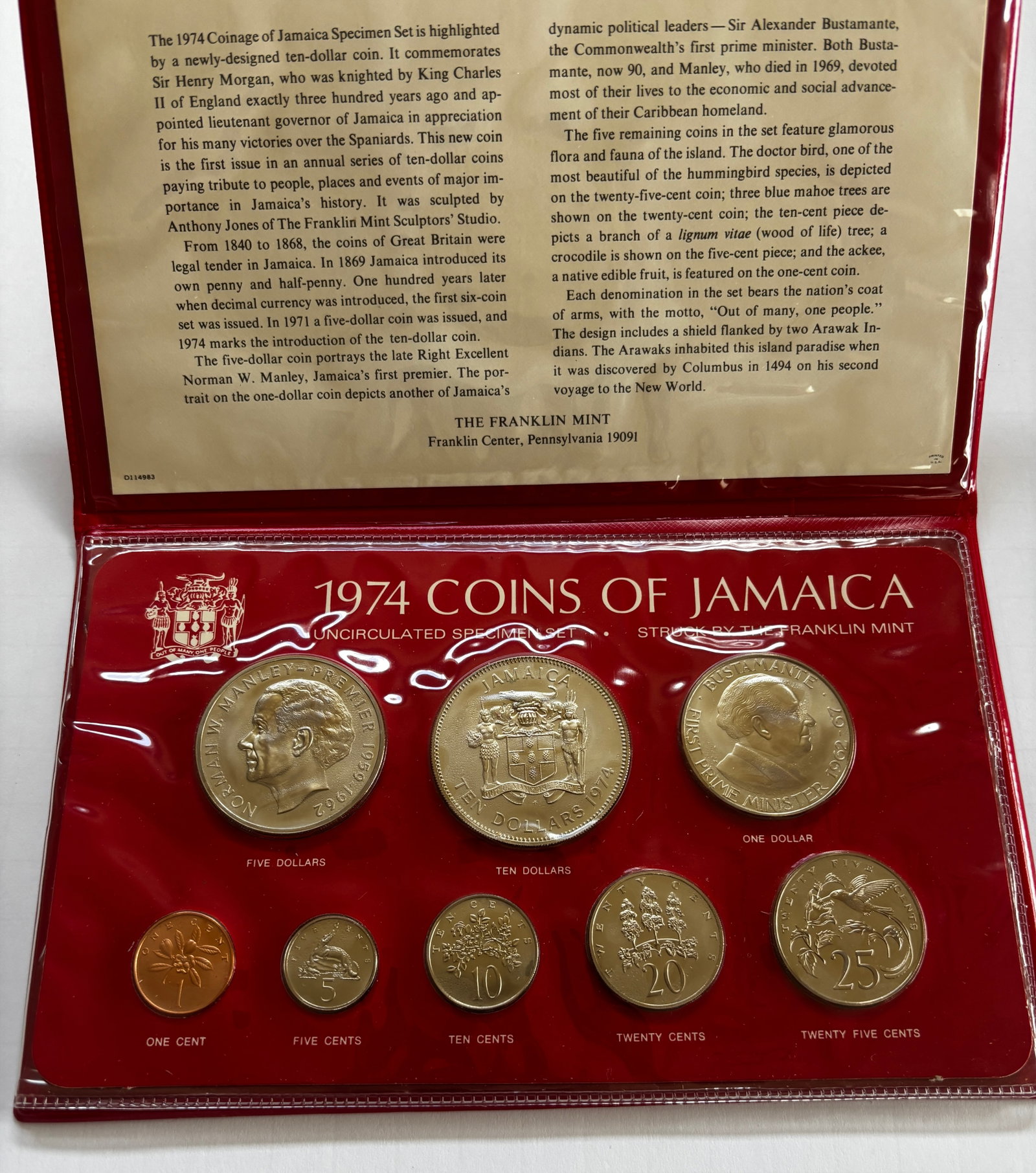1974 Jamaica Uncirculated Specimen Coin Set (1 of 4)