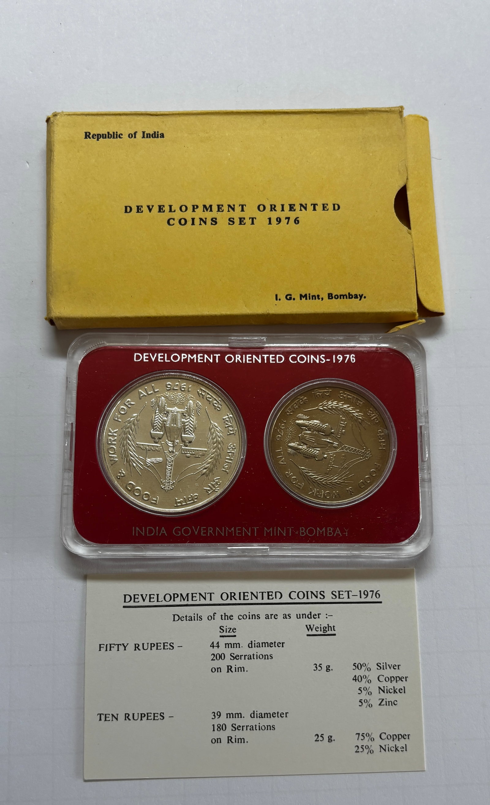 1976 India Development Oriented Coin Set (1 of 3)