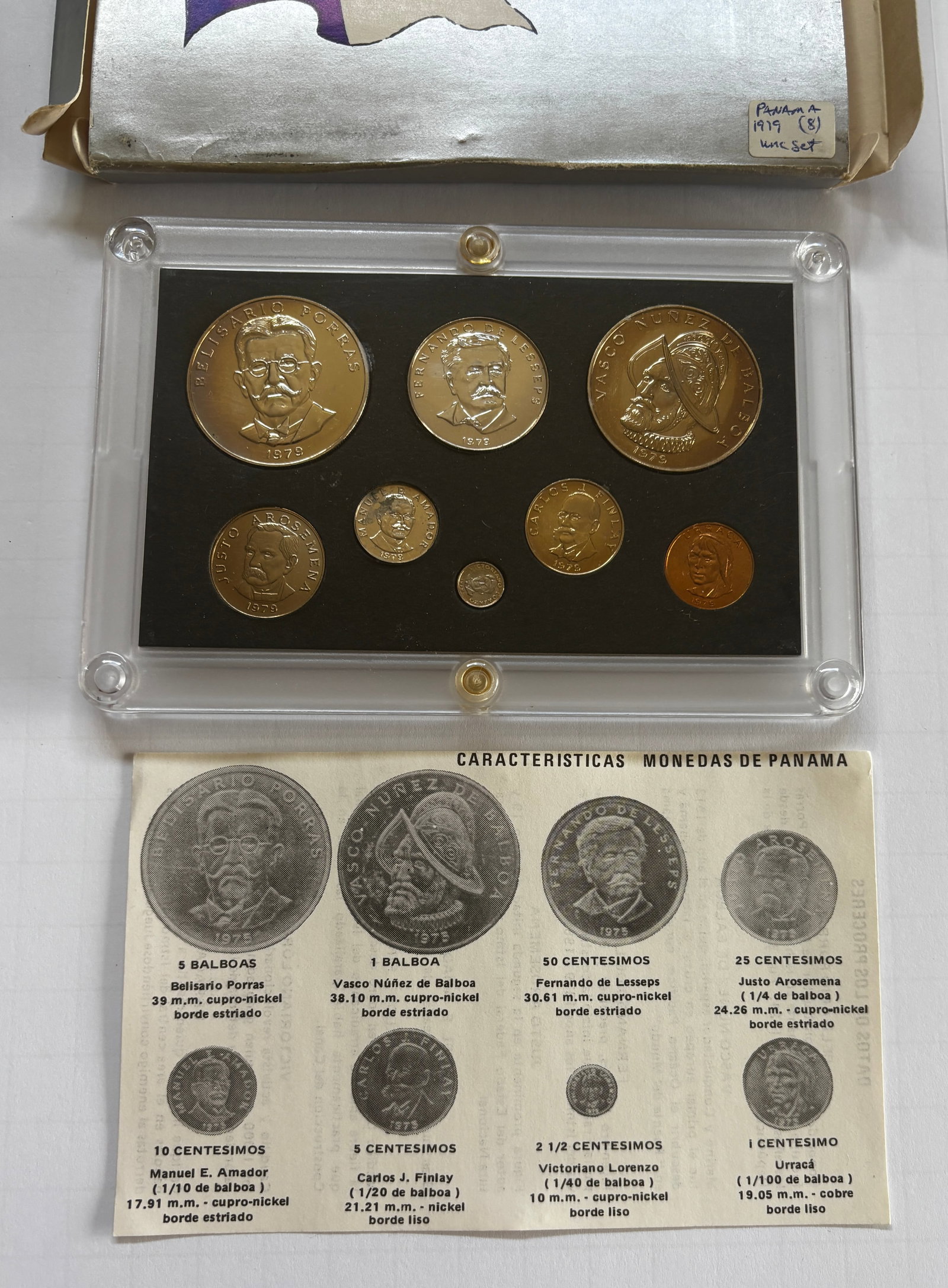 1979 Panama 8-Coin Uncirculated Set - 2