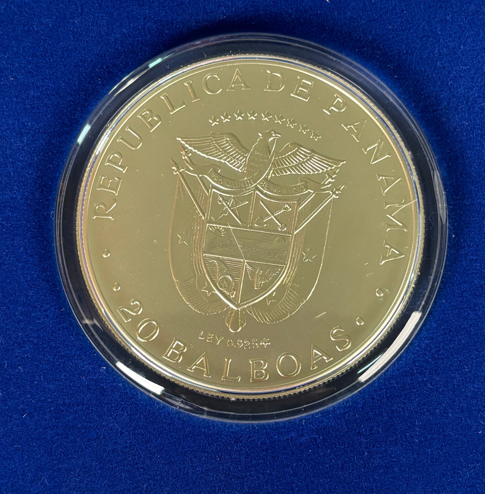 1974 Panama 20 Balboas Sterling Silver Proof Coin In Case (1 of 2)