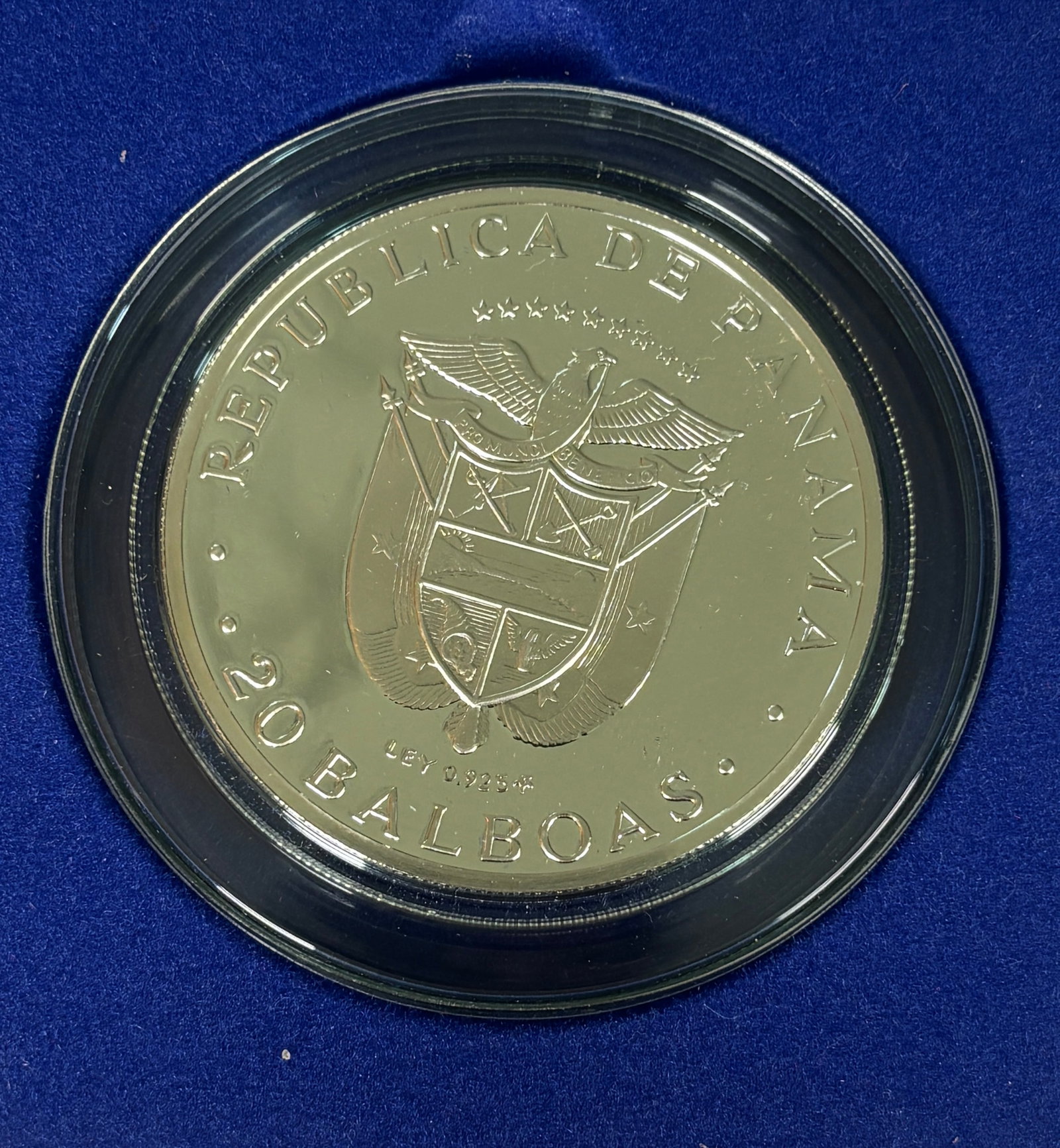 1972 Panama 20 Balboas Sterling Silver Proof Coin With COA And Case (1 of 3)