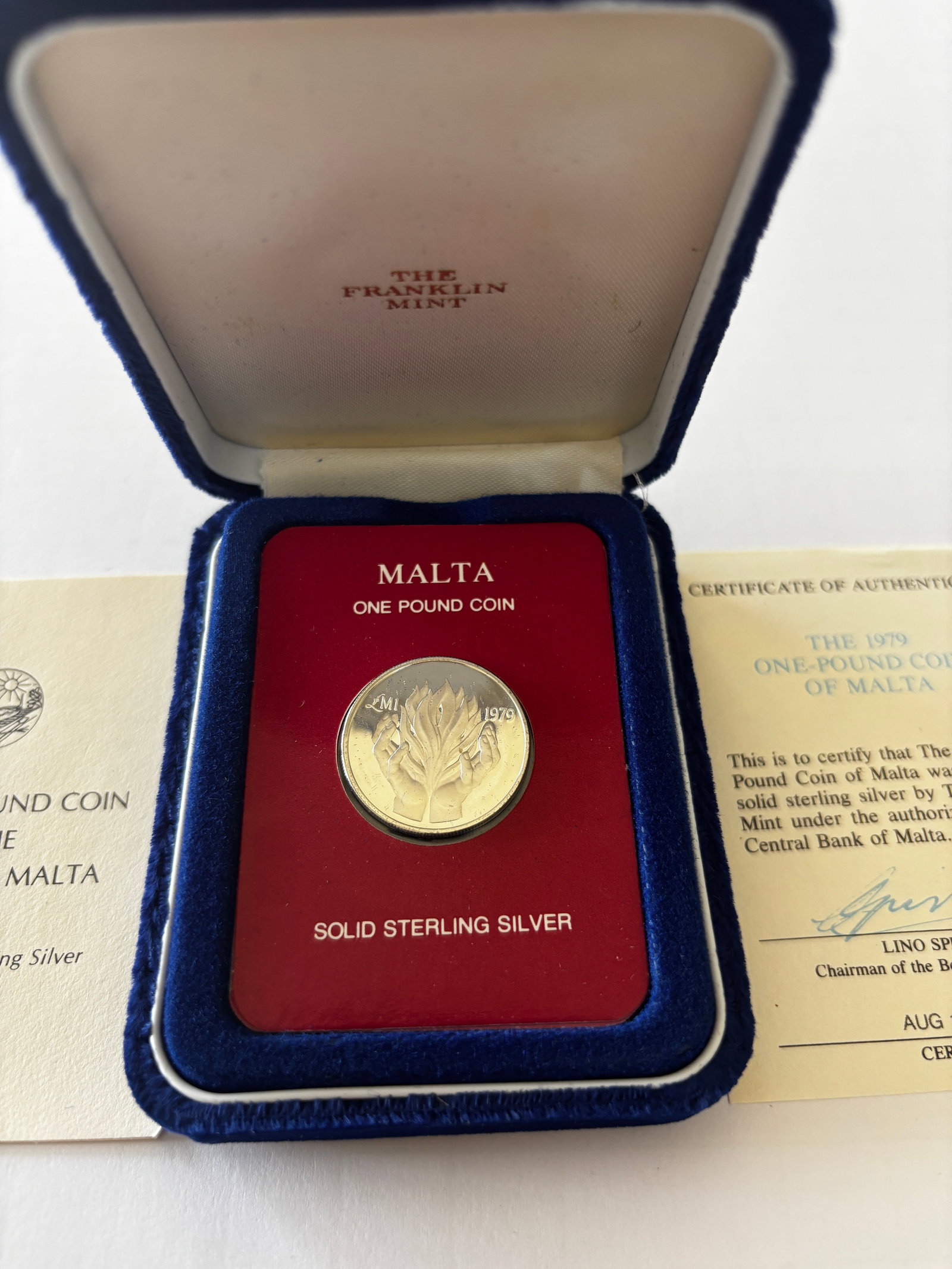 1979 Malta Silver 1 Pound Proof Coin w/ COA (1 of 6)