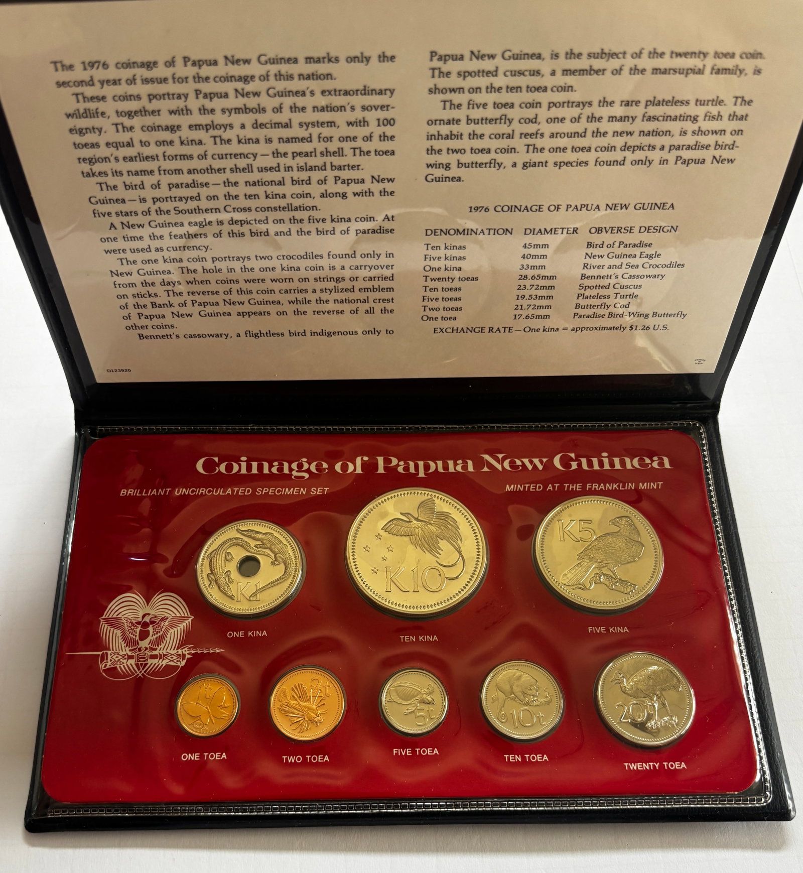 1976 Papua New Guinea Specimen Coin Set (1 of 3)