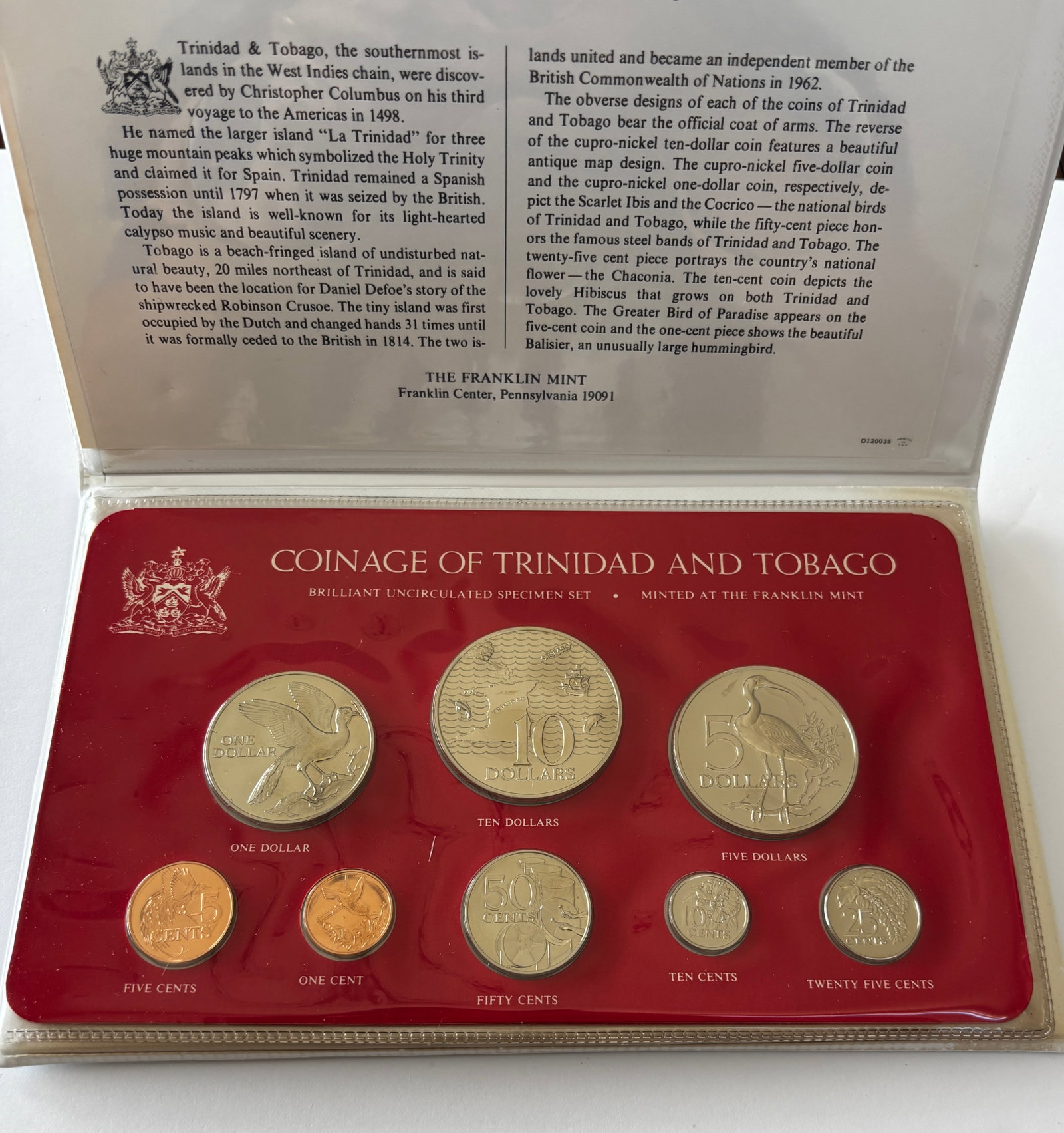1975 Trinidad Tobago 8 Coin Specimen Set (1 of 4)