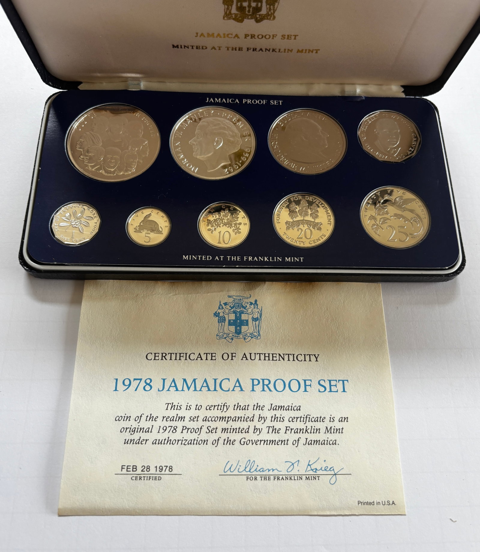 1975 Jamaica Franklin Mint Proof Set (1 of 4)