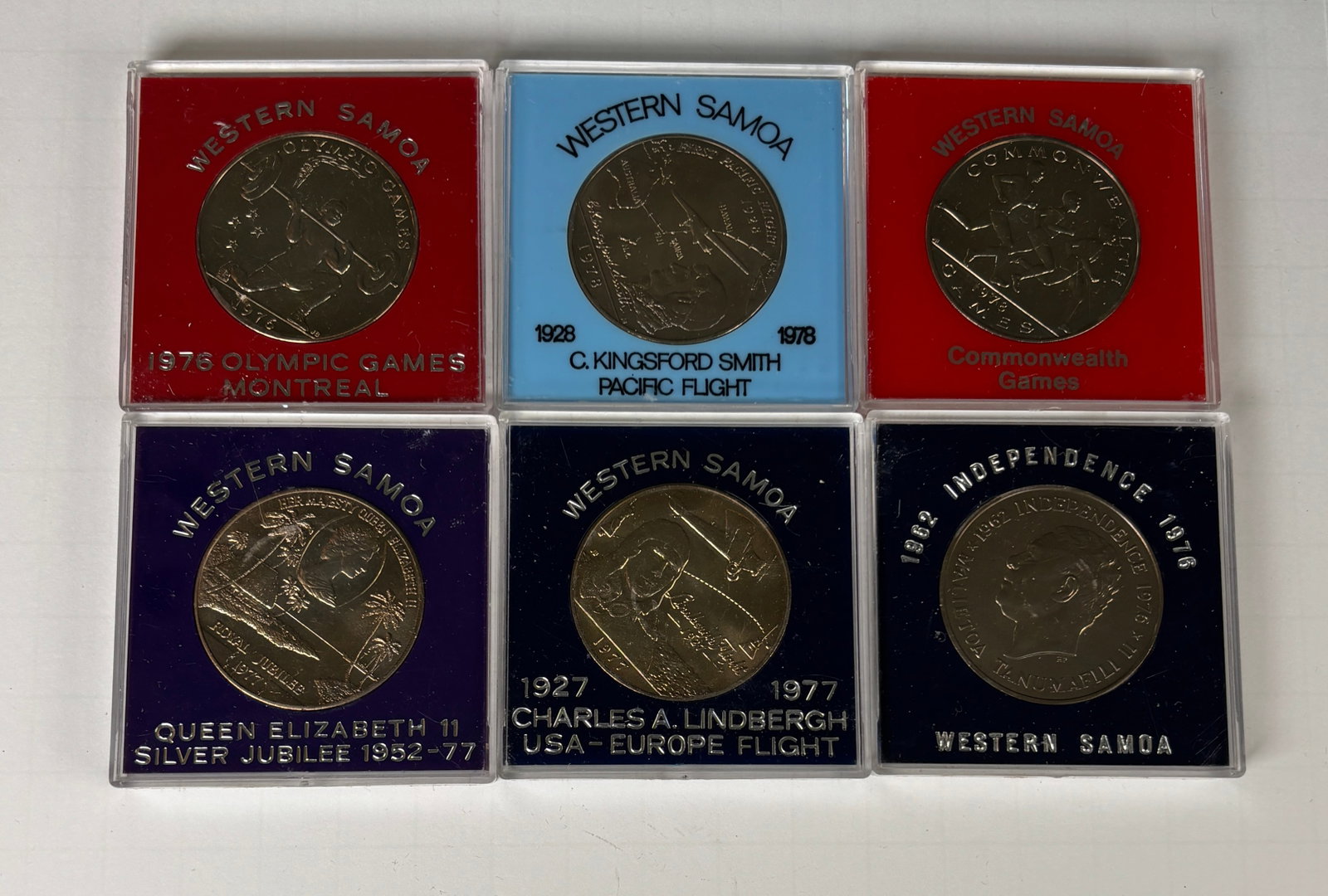 Western Samoa Commemorative Coin Set Olympic Commonwealth Aviation Jubilee Independence (1 of 3)