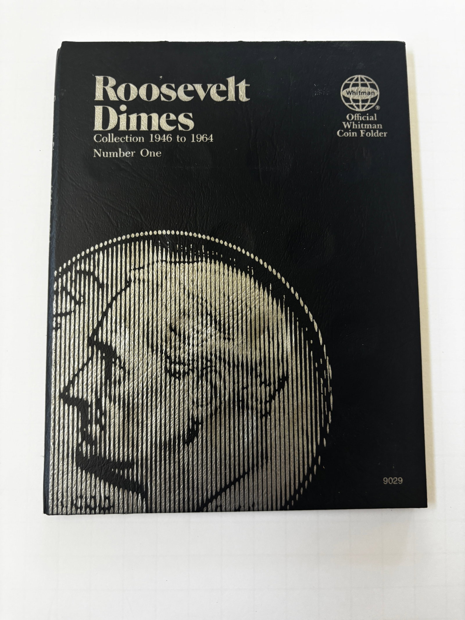 Whitman Roosevelt Dimes Album, 1946–1964, Partially Filled Silver Collection: Whitman Roosevelt Dimes Collection folder covering the years 1946 through 1964. The album contains a partial set of Roosevelt dimes struck prior to the 1965 transition from 90% silver coinage. Visible