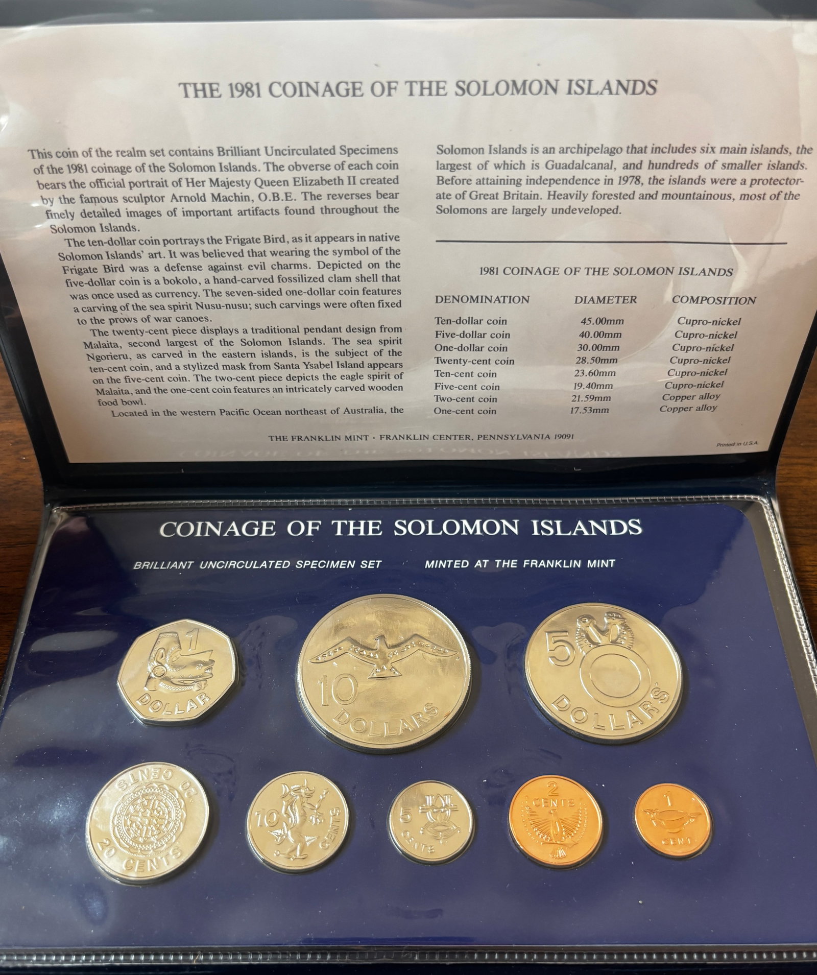 1981 Solomon Islands Brilliant Uncirculated Coinage Set – Franklin Mint (1 of 3)