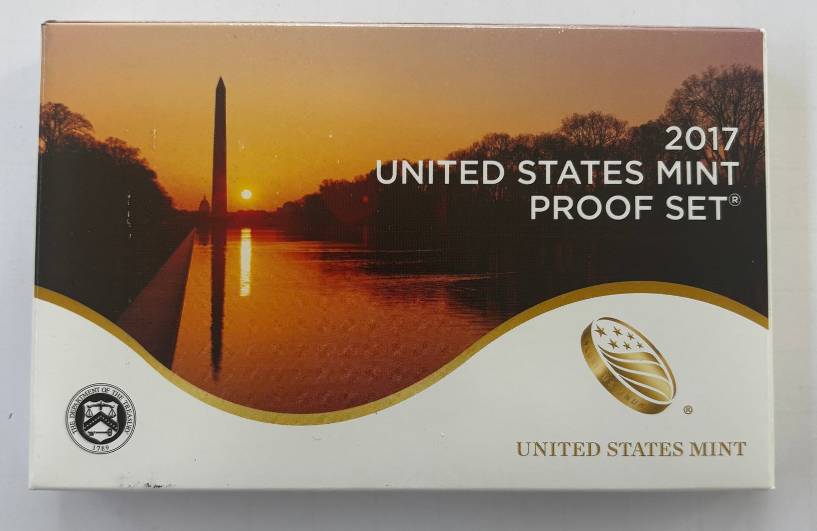 2017 United States Mint Proof Set, Complete Original Government Packaging: Official 2017 United States Mint Proof Set housed in the original government packaging with certificate of authenticity. The set contains 10 proof coins struck at the San Francisco Mint, including the