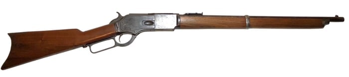 Winchester Model 1873 Third Model Lever Action Rifle, .45-60, SN 22733: Winchester Model 1873 Third Model lever action sporting rifle chambered in .45-60, serial number 22733. Features a full octagon barrel, full-length magazine tube, ladder rear sight, blade front sight,