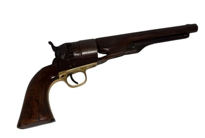 Colt Model 1851 Navy Percussion Revolver .36 Cal Pre-Civil War Matching #114659 Sept 10 1850 Patent: Original Colt Model 1851 Navy Revolver .36 caliber percussion revolver, pre-Civil War production with matching serial number 114659 present on frame, barrel assembly, cylinder, and brass trigger guard