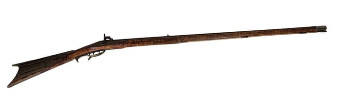 H.E. Luwell Warranted Percussion Rifle Full Stock Antique (1 of 4)