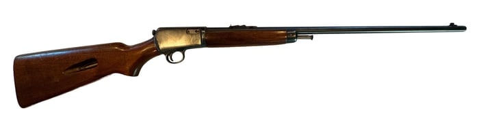 Winchester Model 63 Semi Automatic Rifle .22 LR Serial 105395A: Winchester Model 63 semi-automatic rifle chambered in .22 LR with tubular magazine and classic sporting configuration, marked “Winchester Model 63 .22 Long Rifle Super Speed and Super-X,” seri