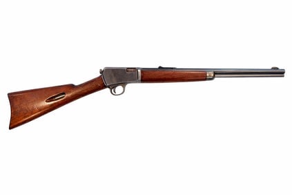 Winchester Model 1903 .22 Cal Automatic Rifle: Winchester Model 1903 semi-automatic rifle chambered in .22 caliber, featuring a blued steel barrel and receiver with walnut stock, marked “Winchester Trade Mark Mod. 1903 .22 Cal Automatic,” 
