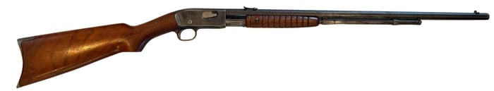 Remington Model 12 CS Pump Action Rifle .22 Rem Special: Remington Model 12 CS pump action rifle chambered in .22 Remington Special featuring blued steel barrel and receiver with walnut stock and grooved forearm, marked “Remington Trade Mark” and ��