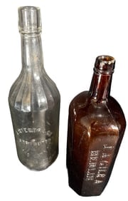 J.A. Gilka Berlin & J. Rieger & Co Kansas City Embossed Whiskey Bottles 10–11½" (1 of 5)