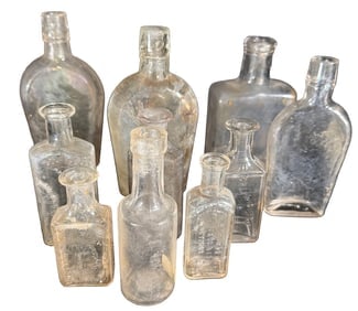 10 Antique Mini Advertising & Druggist Bottles, Tabasco Pepper Sauce, C.R. Lewis & Co., Palace (1 of 9)