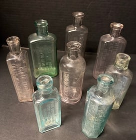 Antique Veterinary Medicine Bottle Lot (8) – Clark Stanley Snake Oil, Dr. Daniel’s, Benbow’s (1 of 7)