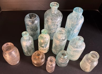 Antique Apothecary & Hospital Bottles (12) U.S.A. Hospital Dept, Mellin’s Food Sample, (1 of 14)