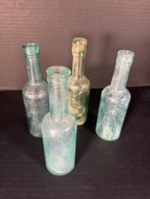 Antique Sauce Bottle Lot – Lea & Perrins Worcestershire, Monzert’s, Cuttings & Co., Glass (1 of 8)