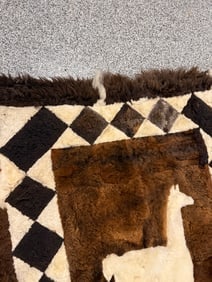 Patchwork Area Rug with Llama Motif - 6
