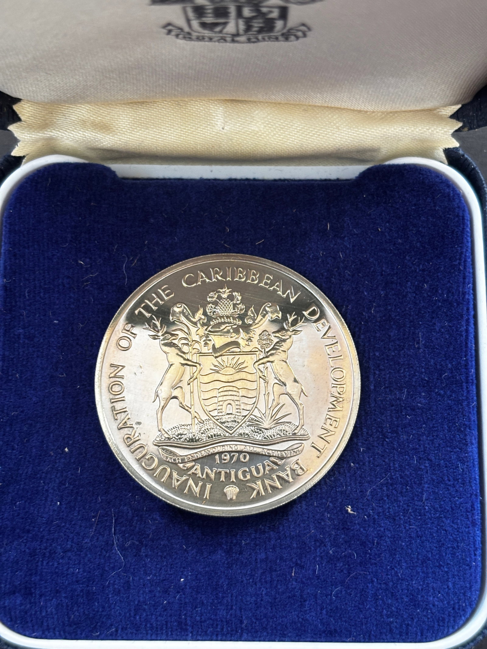 1970 Dominica 4 Dollars Caribbean Development Bank FAO Commemorative Coin (1 of 3)