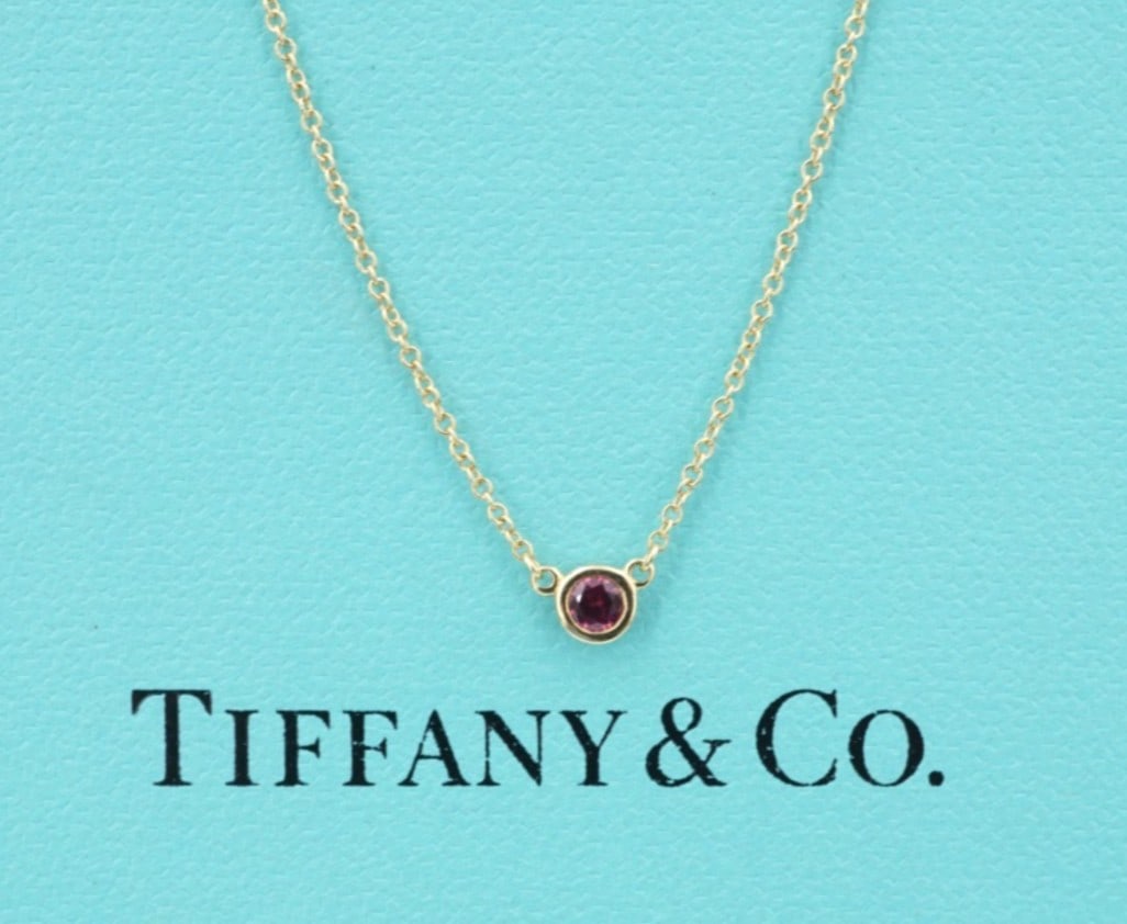 Tiffany & Co. Peretti Color by the Yard Ruby Necklace 18k Gold 16"  NG1740 (1 of 2)
